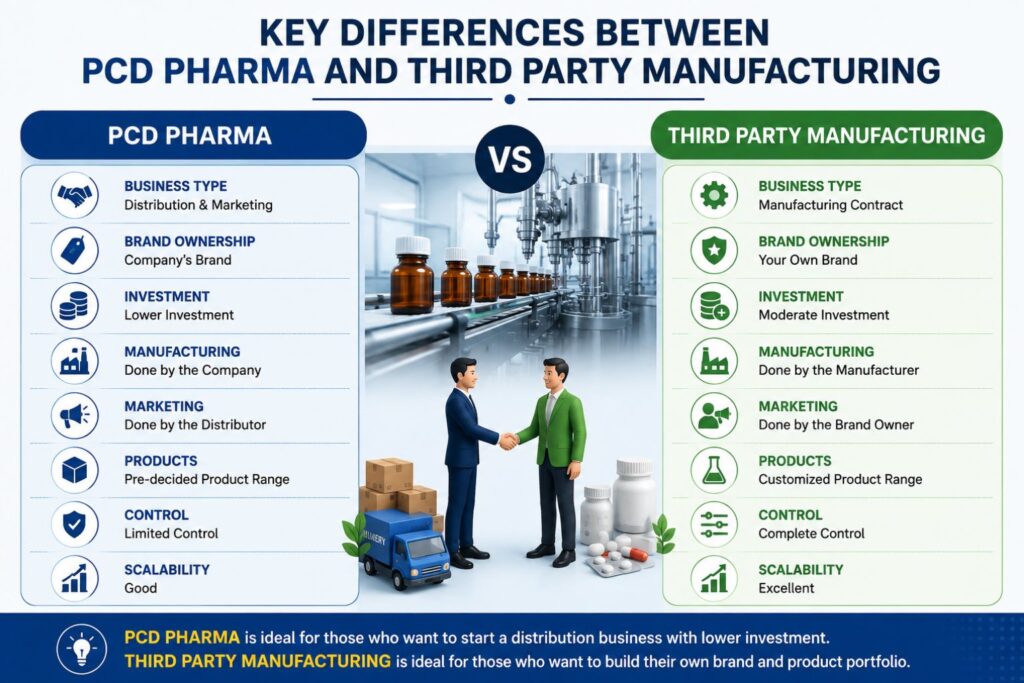 Key Differences Between PCD Pharma and Third Party Manufacturing